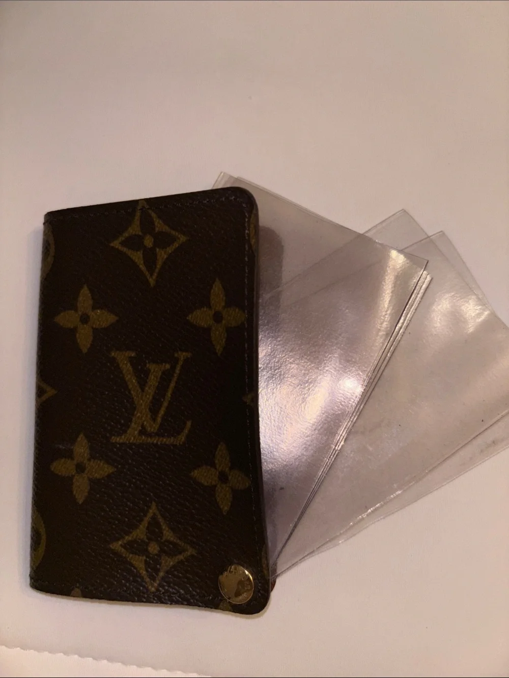Louis Vuitton Vintage Brown Monogram Card Wallet Case with Snap